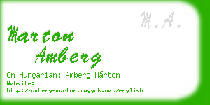 marton amberg business card